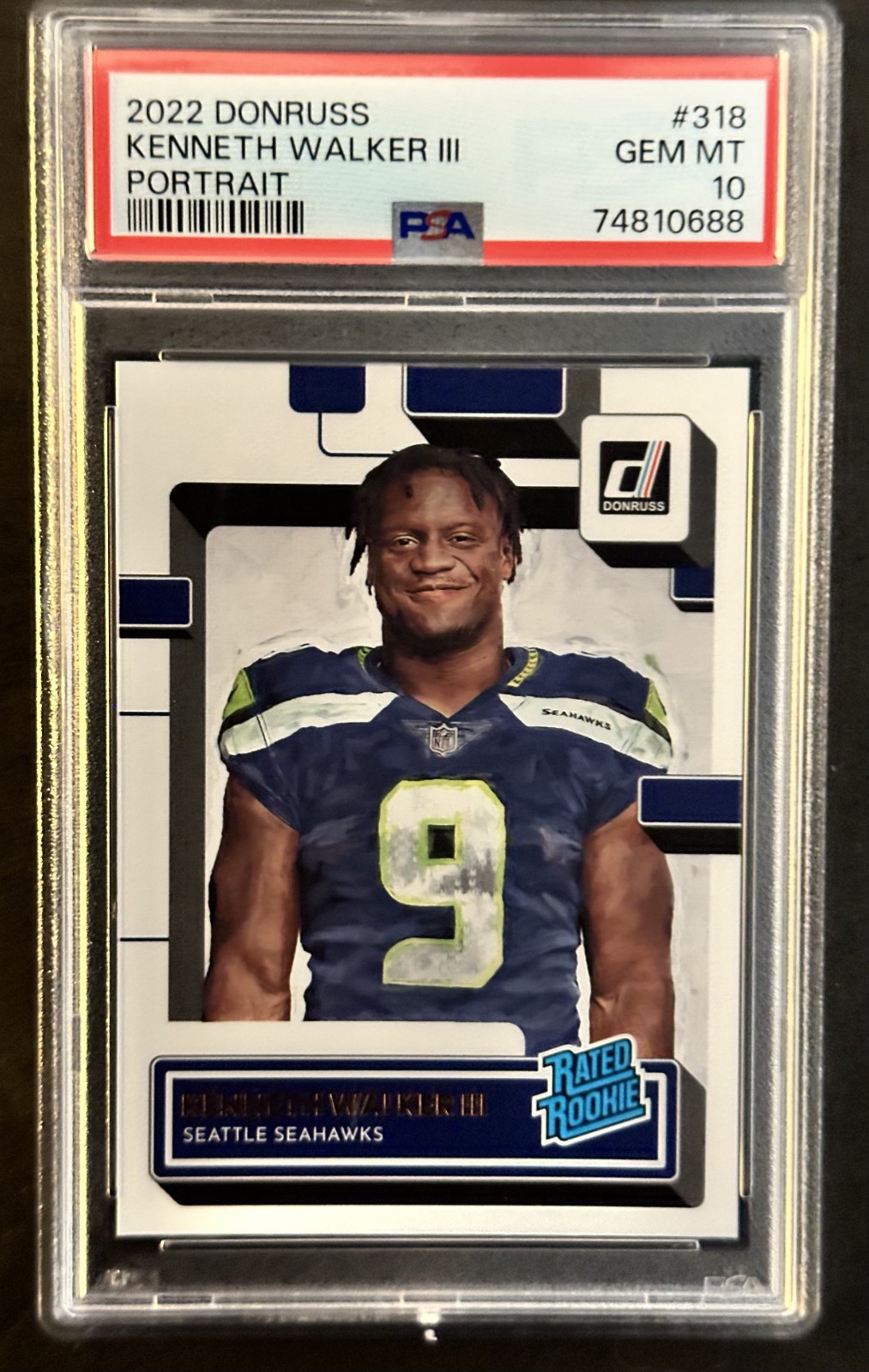 2022 Donruss Kenneth Walker III #318 Portrait Rated Rookie PSA 10