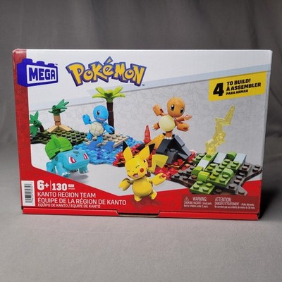 MEGA Pokemon Kanto Team Building Set 130pc Pikachu Squirtle Charmander Bulbasaur