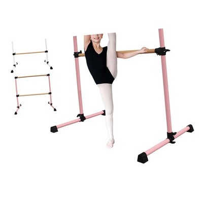Professional 4FT Pink Ballet Barre with Height Adjustment & Anti-Slip Design for