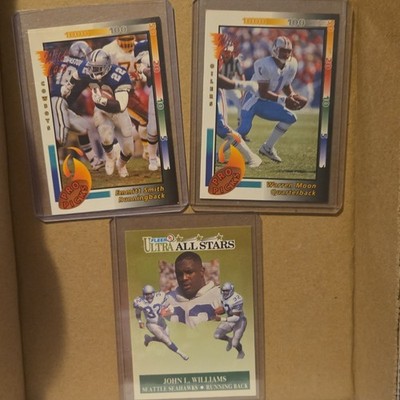 Fleer 1991 nfl emmitt smith warren moon john l williams rare card lot