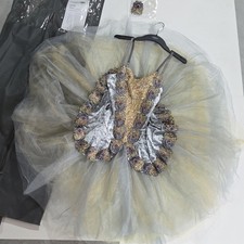 Revolution Dancewear Sleeveless Womens Gray Tutu Dance Costume Size LA RC20959