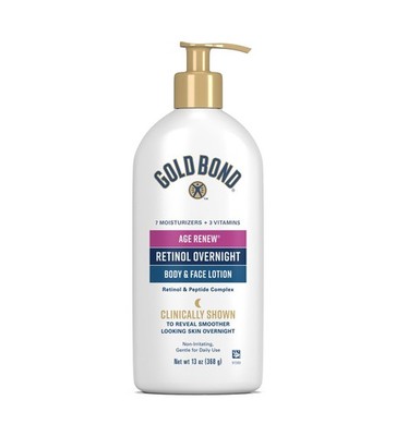 Gold Bond Age Renew Retinol Overnight Body & Face 13 Fl Oz (Pack of 1), White