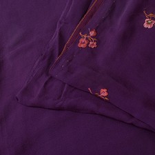 Sanskriti Vintage Purple 100 Pure Georgette Silk Saree Embroidered 5.5 Yd Fabric