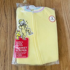 Vintage Toddler Blanket Sleeper Footie Pajamas Yellow 35-38 lbs 3T Size 4
