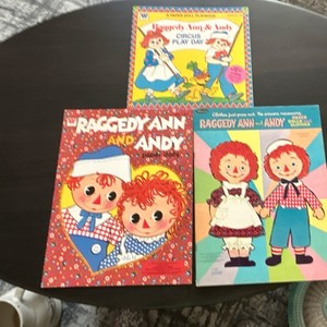 Whitman Raggedy Ann & Andy Paper Doll Book Lot of 3 Uncut  1966 1978 1980