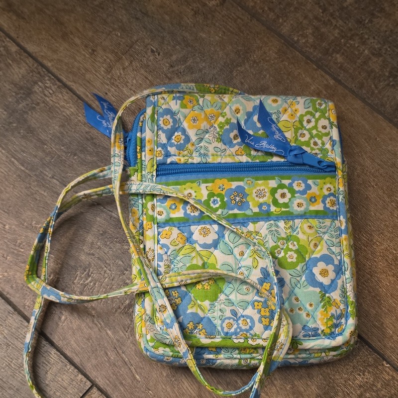 Vera Bradley Floral Zip Crosbbody With Wallet for Women Blue Green