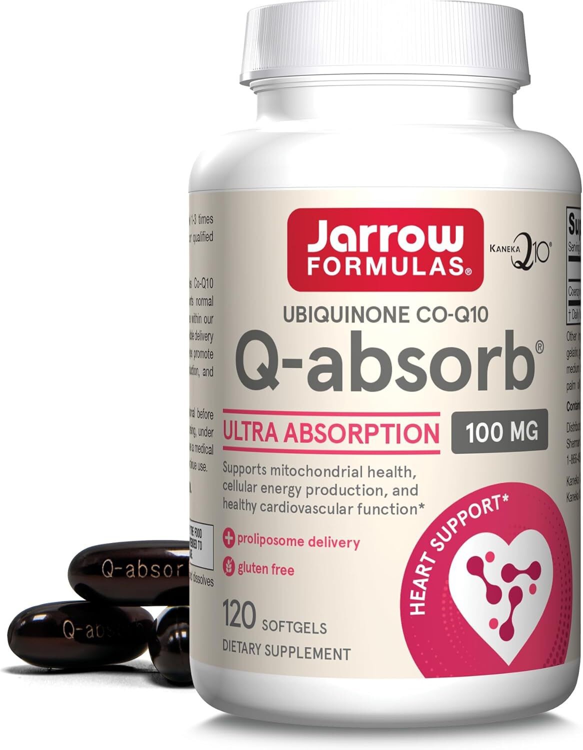 Jarrow Formulas Q-absorb CoQ10 100mg, 60-120 Softgels Ubiquinone Heart Support