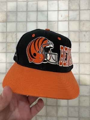 Vintage Cincinnati Bengals Apex One SnapBack Hat Wrap Around Spell Out 90s NFL