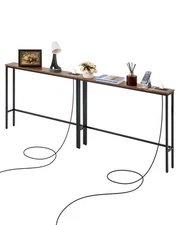 Uimoso Narrow Console Sofa Table Couch Table 2 Pieces for Entryway & Living Room