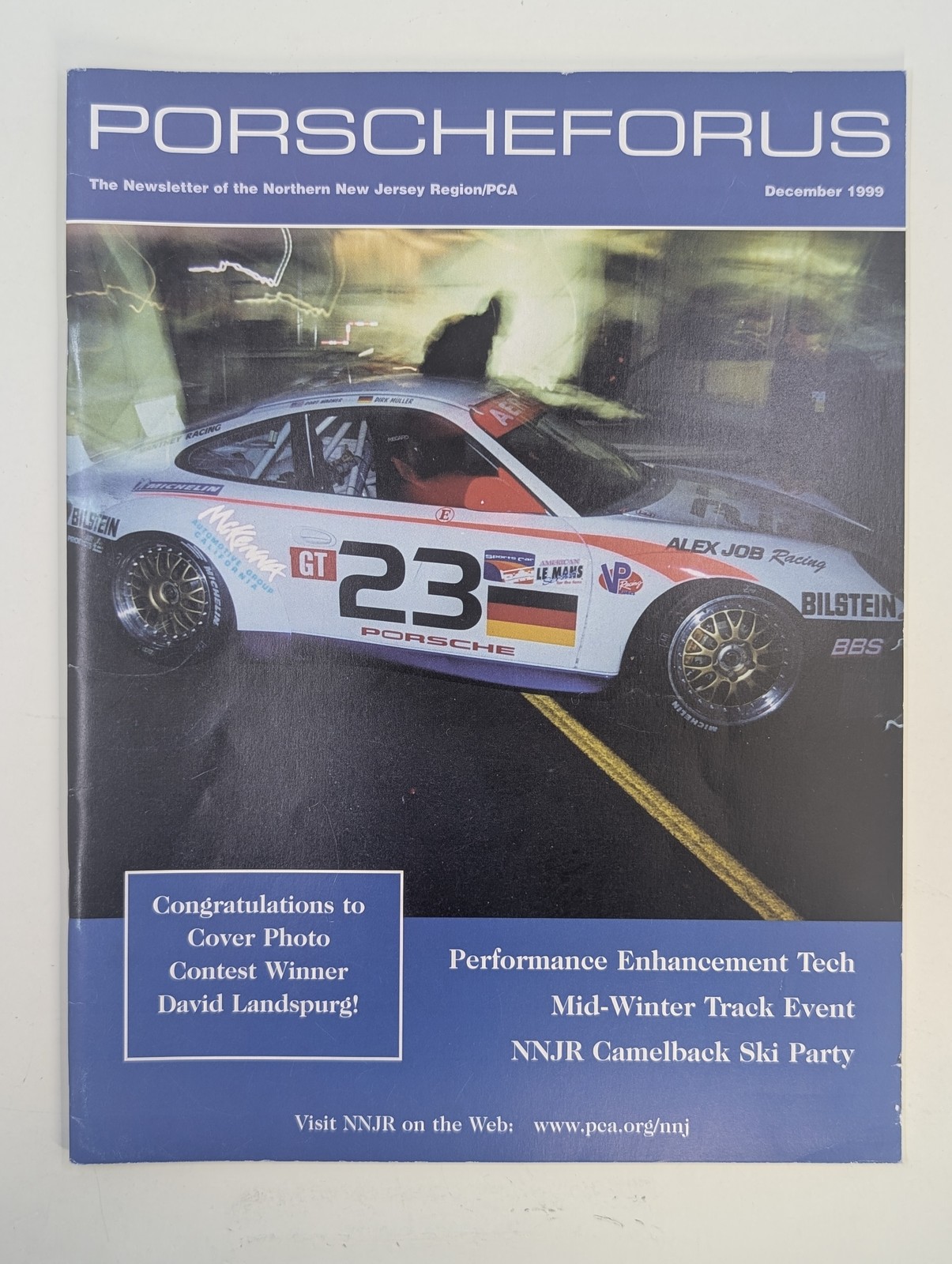 Vintage Porsche Club Magazine Porscheforus December 1999 New Jersey Region PCA
