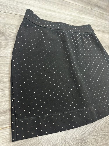 Next Black Polka Dot Stretch Waist Jersey Sort Skirt Womens UK 10 EUR 38 - Picture 4 of 10