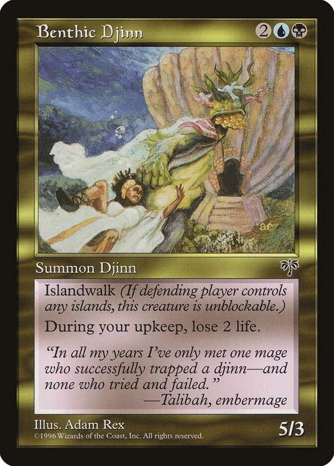 Benthic Djinn Rare Mirage Magic: The Gathering Near Mint