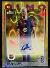 2024-25 Topps Chrome UCC Barcelona Dani Olmo Auto Gold Lava Refractor /50