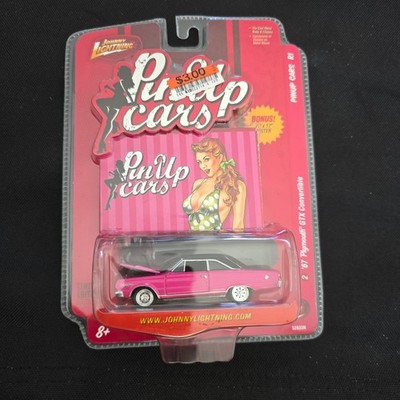 JOHNNY LIGHTNING PIN UP CARS  '67 PLYMOUTH GTX CONVERTIBLE   Die Cast Metal 
