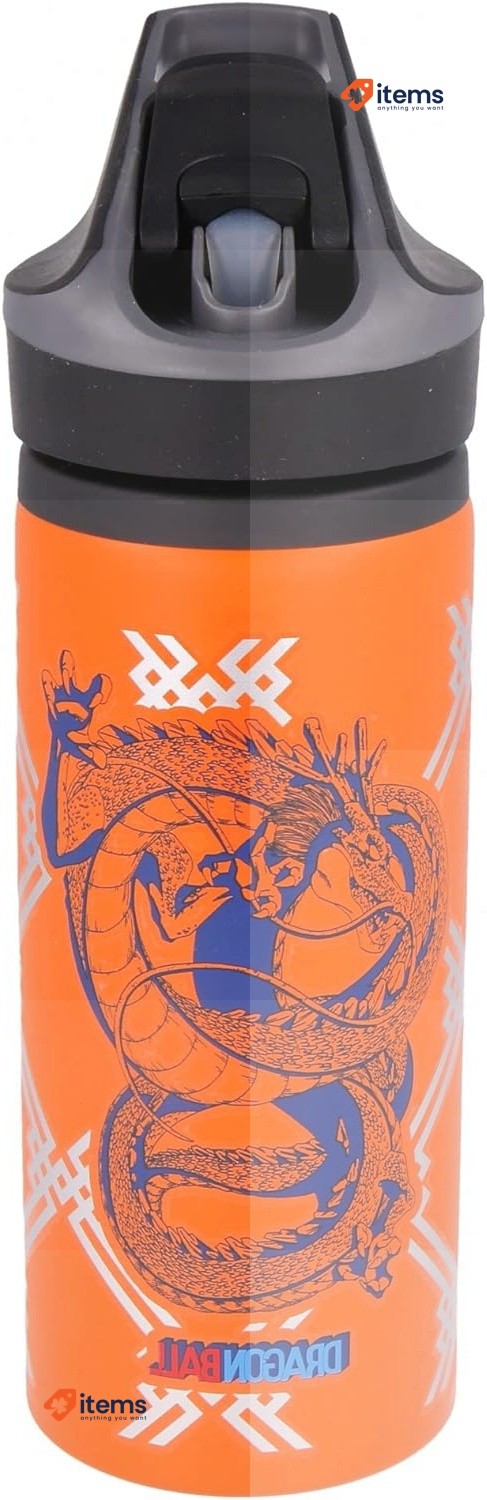 Botella Dragon Ball Negra Premium De Aluminio Ml Joven Adulto Mediano