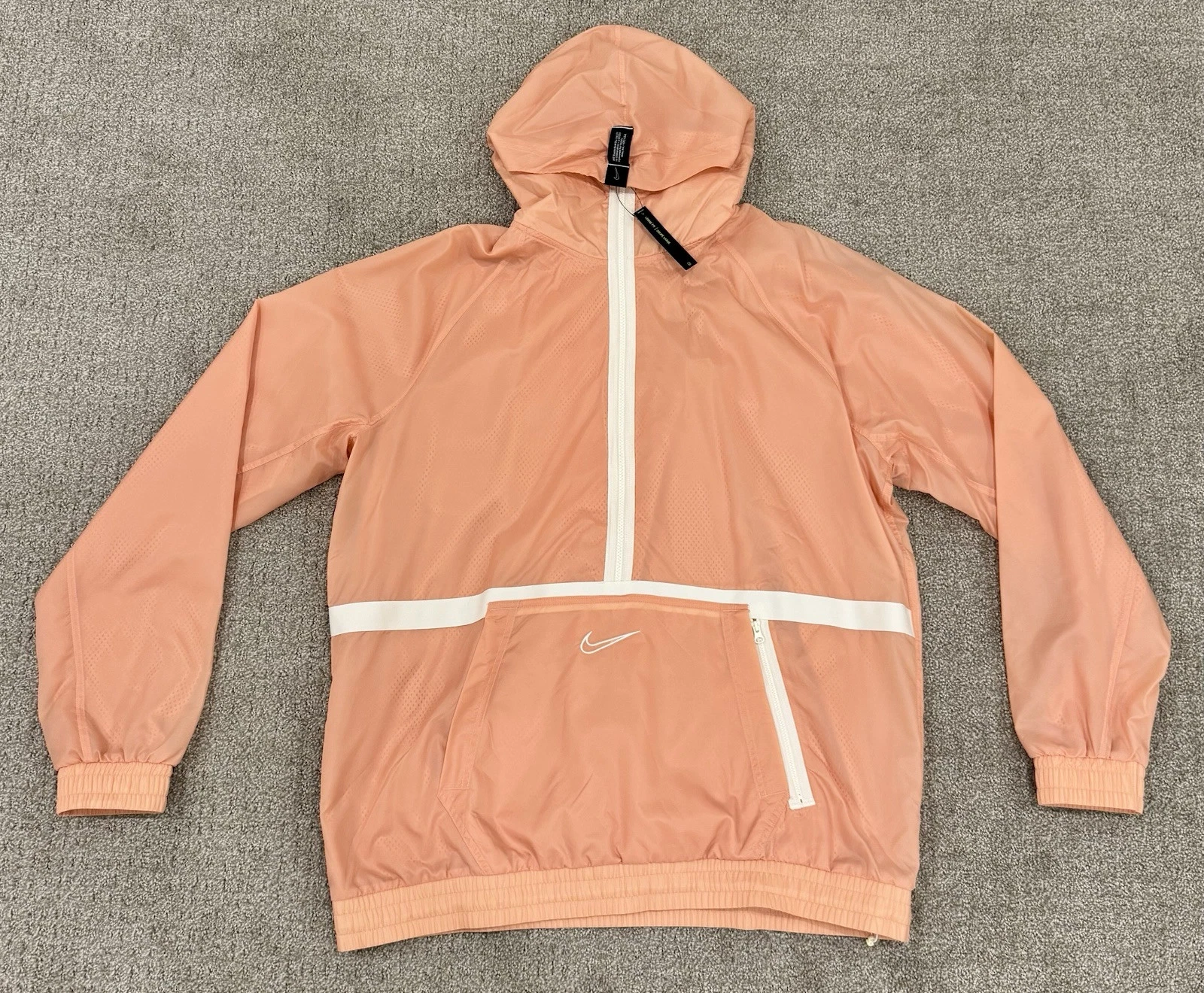 Nike DNA Jacket Mens Peach Half Zip Casual Active Wear SZ XL Tall - BV9358-606