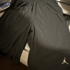 Jordan Dri-FIT Boys grey Basketball Athletic Shorts Drawstring Elastic Waist L