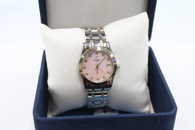 7 Womens Rocks By Rotary Two Tone Watch Quartz Boxed WORKING