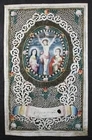 FINE ANTIQUE 18TH CENTURY CUT PAPER & WATERCOLOUR CANIVET DEVOTIONAL CRUCIFIXION