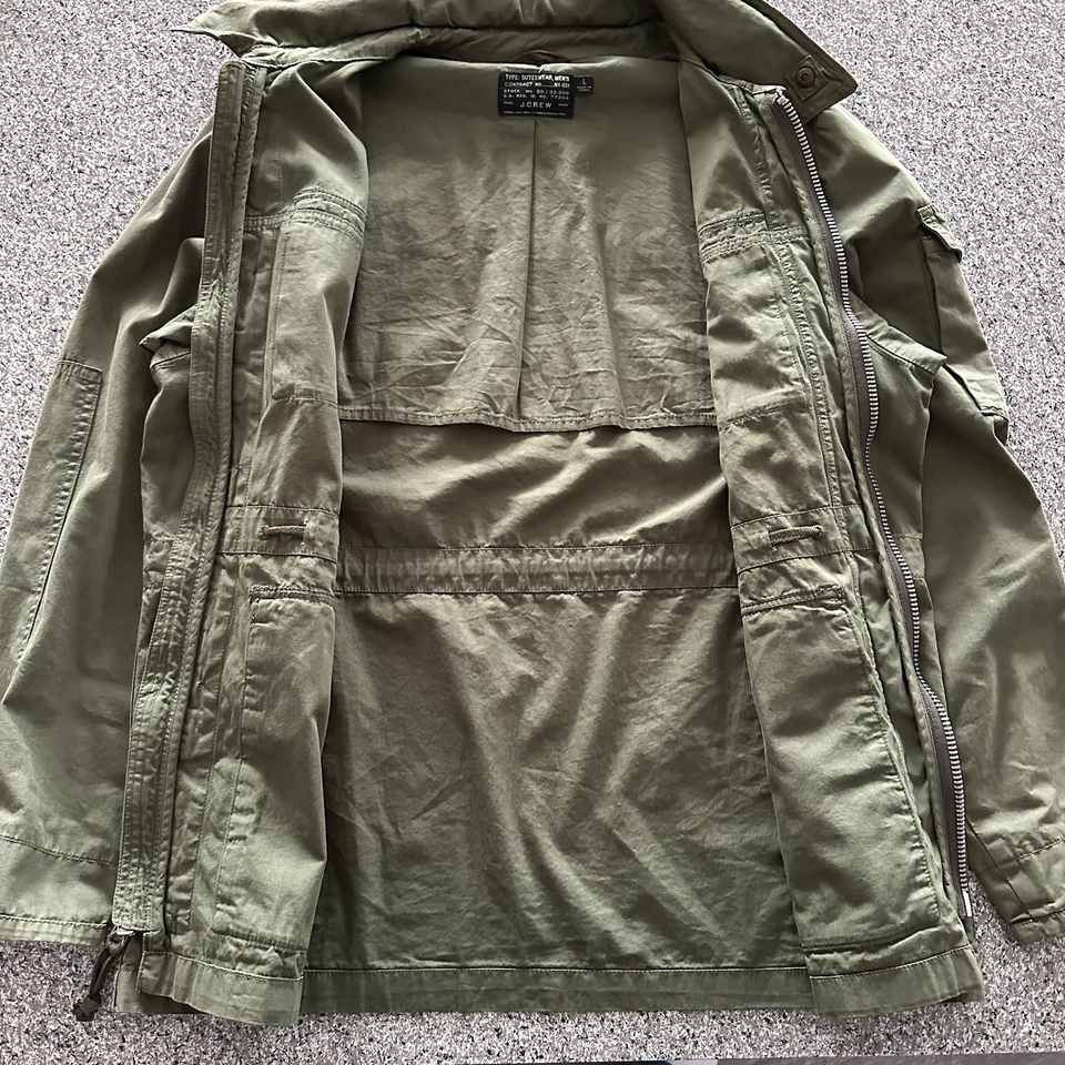 J. Crew NX-631 M65 Military Mechanic Field Jacket Mens L Hooded Olive Moss - Image 4 of 4