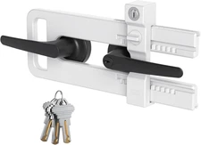 Double Door Lockout Device, French Door Reinforcement Lock with 3 Keys, Lockout 