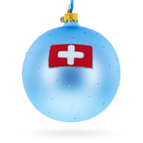 Matterhorn, Zermatt, Switzerland Jeweled Glass Ball Christmas Ornament 4 Inches - Picture 2 of 4