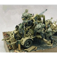 1/35 5pcs Resin Model Kit German Soldiers Artillery (no gun) WW2 Unpainted