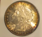 1881 O Morgan Silver Dollar - BU GEM, Frosty, Colorful Toning, 771
