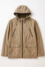 St Michael Vintage Beige Rain Jacket | Made in UK | Size 42” M/L | Hooded Mac |