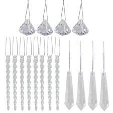 Christmas Clear Acrylic Hanging Tree Decorations - Choose Design