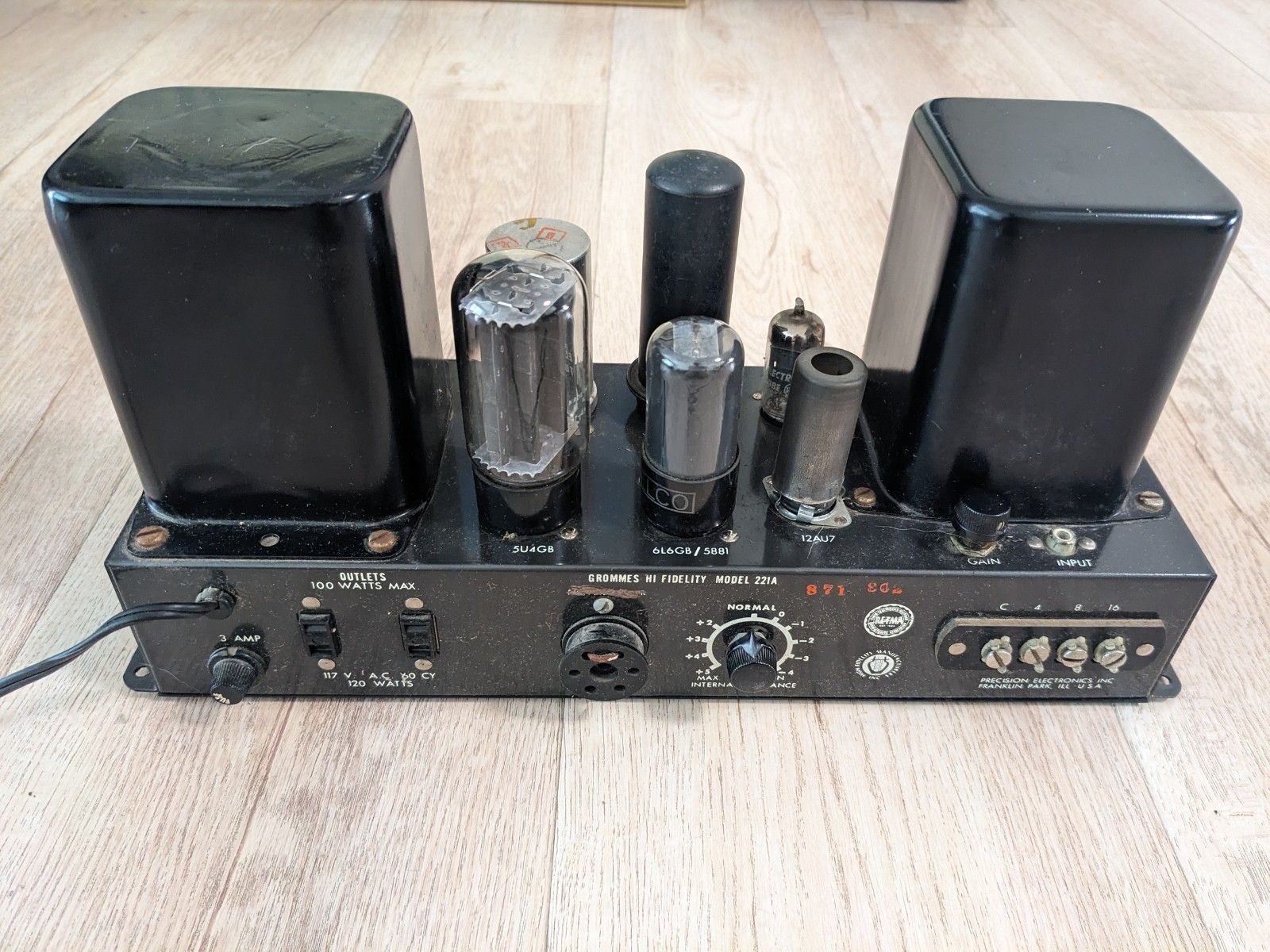 GROMMES 221A Mono Tube Power Amplifier, Works & Looks Great