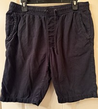 American Eagle Outfitters Men  s Medium Black Canvas Shorts Drawstring Elastic