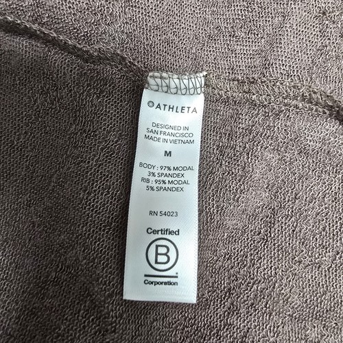 Athleta Cardigan Medium Pranayama Restore Gray Open Front Stretch Wrap Pockets - Picture 9 of 10