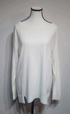 Barefoot Dreams CozyChic Ultra Lite Dockside Pullover Sweater White Sz M Capsule
