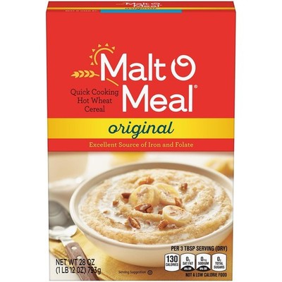 Malt-O-Meal, Original Malt-O-Meal Hot Breakfast Cereal, Quick Cooking- 28 Ounces