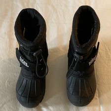 Totes Connor Snow Boots Toddler 9M Black Duck Boot w/ Hook and Loop Strap