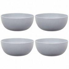 Set of 4 | MAINSTAYS 38oz GRAY Plastic Cereal Salad Bowls, Round