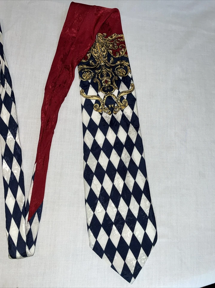 Fratelli Moda 意大利礼服领带男式 58 码多色 Argyle 100% 真丝设计师 — 第 3/4 张图片