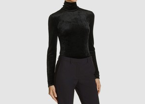 Theory Womens Basic Velour Long Sleeve Top
