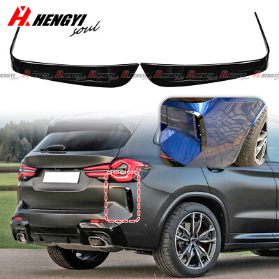For BMW X3 G01 M-Sport 2022+ Gloss Black Rear Bumper Vent Spoiler Canard Trims