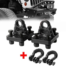 3/4" D-Ring Shackle Mount with Backer Plate 5 TON Bolt On Clevis Mount Bumper 4X