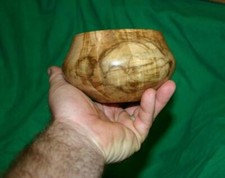 2007 SPALTED MAPLE TURNED WOOD BOWL SIGNED CIYMA DEMO DEMONSTRATION WOODEN ART