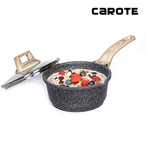 Carote 1.5-Quart Sauce Pan with Glass Lid,Soup Pot Nonstick Saucepan Granite  eBay