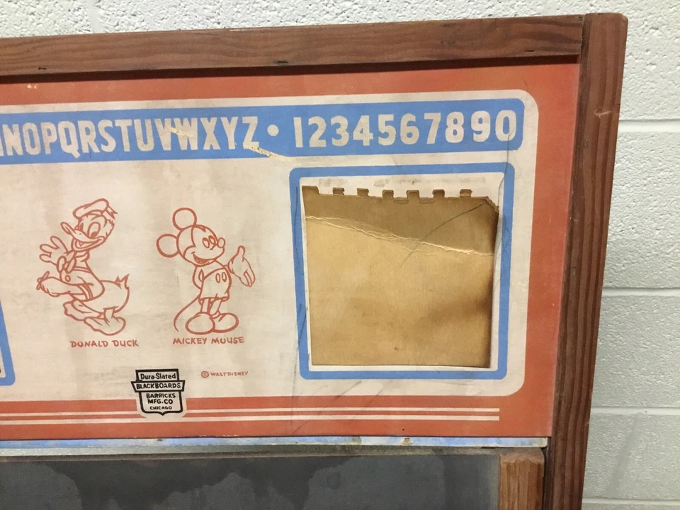 АНТИКВАРНАЯ ВИНТАЖНАЯ ДЕТСКАЯ ДЕРЕВЯННАЯ СКЛАДНАЯ МОЛЬБЕРТНАЯ ДОСКА DISNEY ПРИМИТИВ  - Изображение 3 из 4