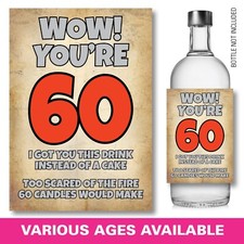 Etiqueta de botella de whisky GIN 30º 40º 60º 70º cumpleaños, divertido, humorístico, vino 145