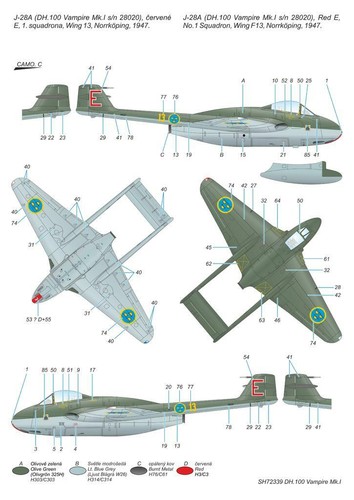 Spezielle Hobbymodelle 1/72 DE HAVILLAND 100 VAMPIRE Mk.I Wächter der Neutralität - Bild 5 von 6