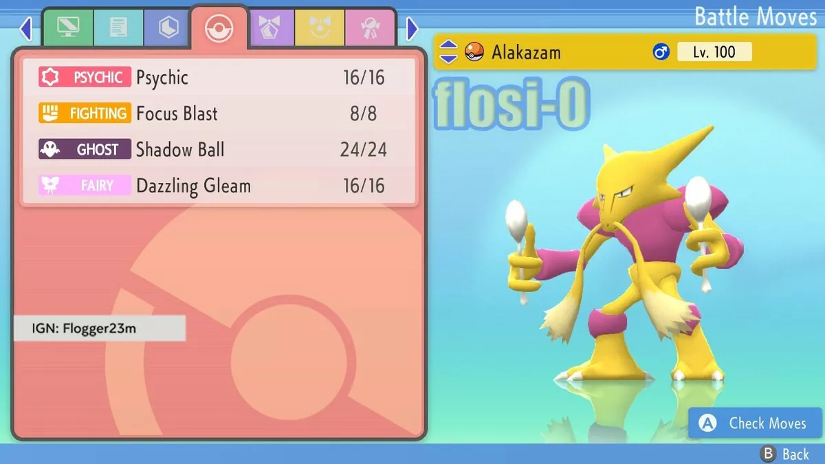 6IV Shiny Alakazam Pokemon Brilliant Diamond and Shining Pearl