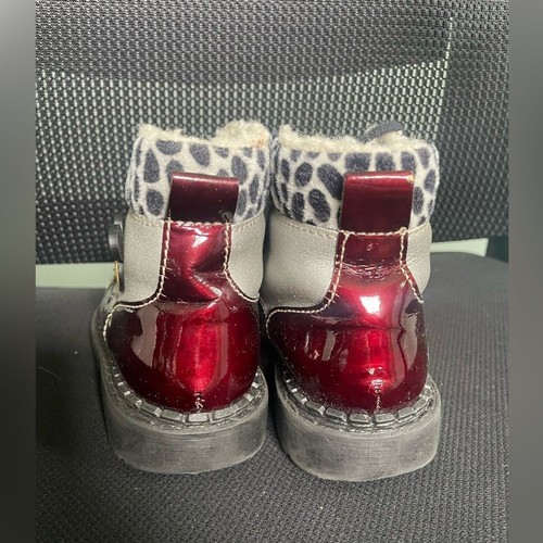 Girls Toddler Kids Moschino Smiley Face Red Black Lace Up Hight Boots Sz 10 - Picture 6 of 9