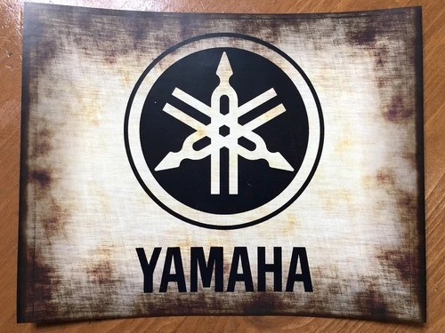 Tin Sign Vintage Yamaha Motorcycles 3 Rustic