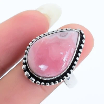 Rhodochrosit Edelstein Handgefertigter Ethno-Silberring Ringgröße 8 RRJ16892 - Bild 1 von 4
